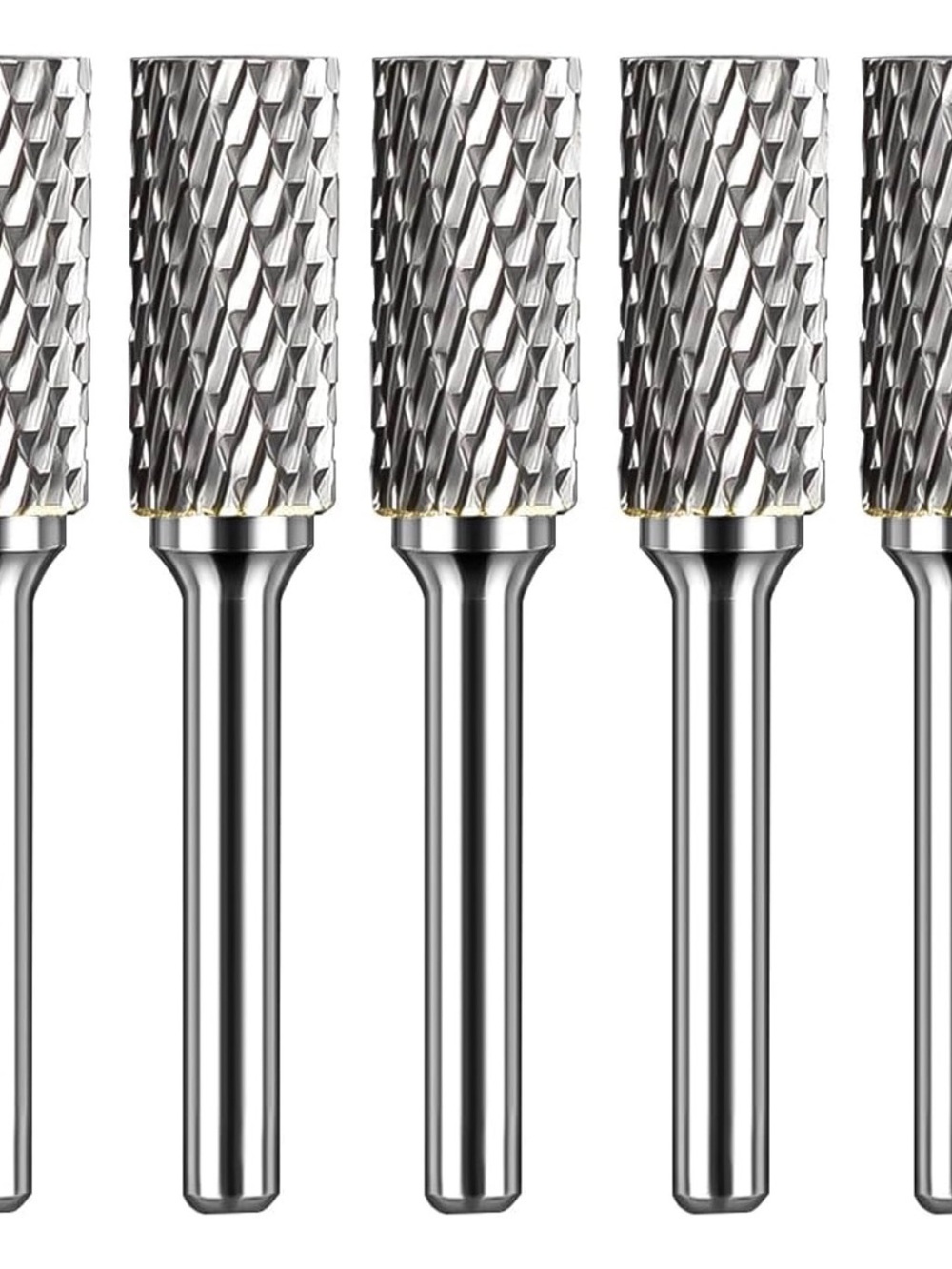 Premium Silver Carbide Rotary Burr Bits - 5 Pack